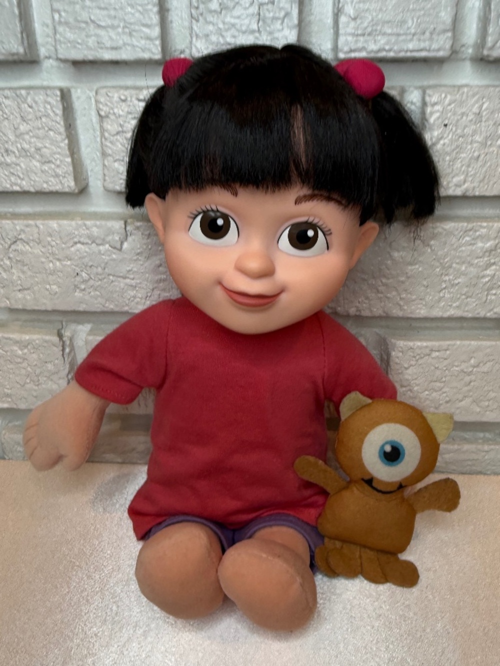 Rare Vintage Disney Store Monsters Inc. Boo Plush Doll with Little Mikey